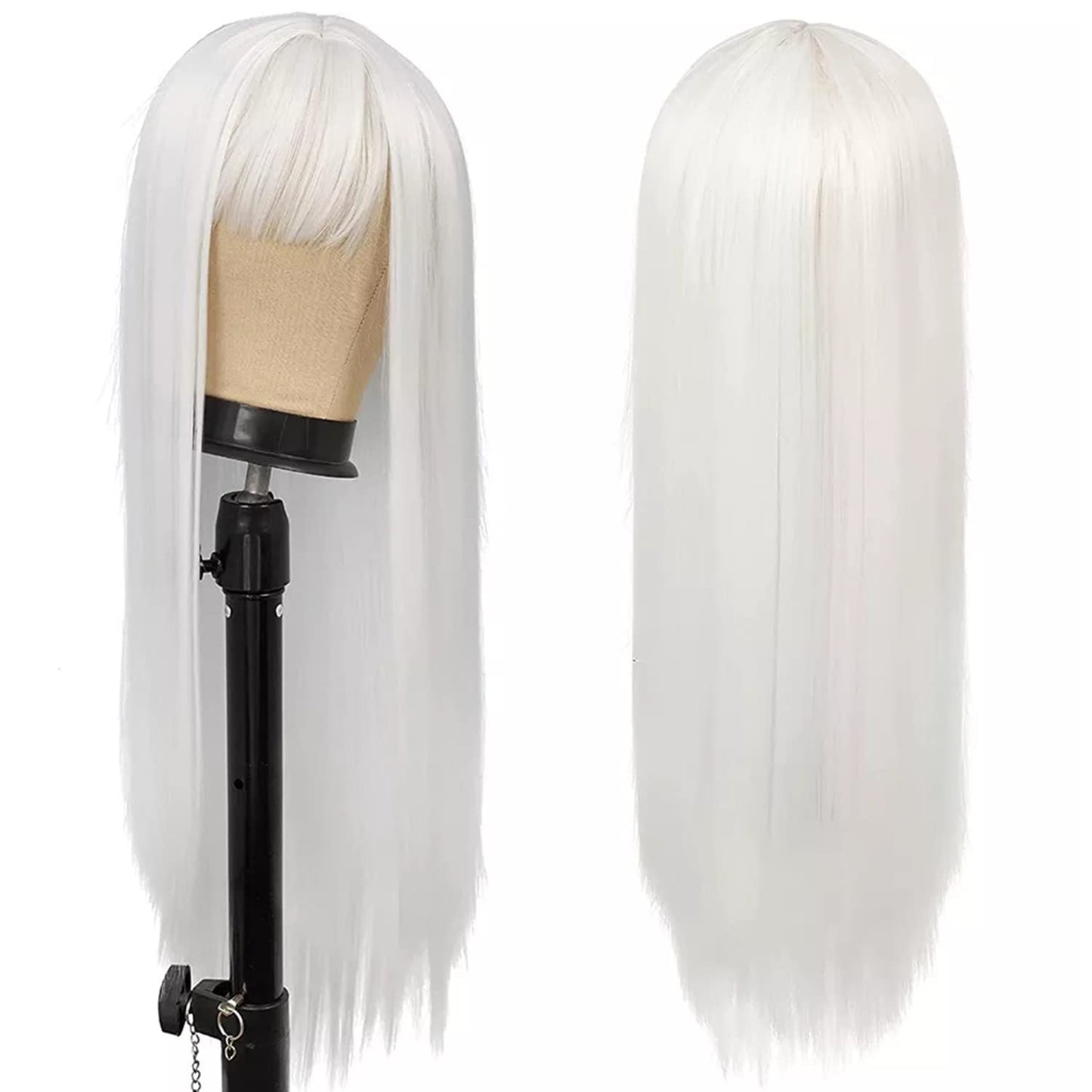 Wigs for Women, Long Wavy Heat Resistant Fiber Wigs Side Bangs Cosplay Party Daily Use