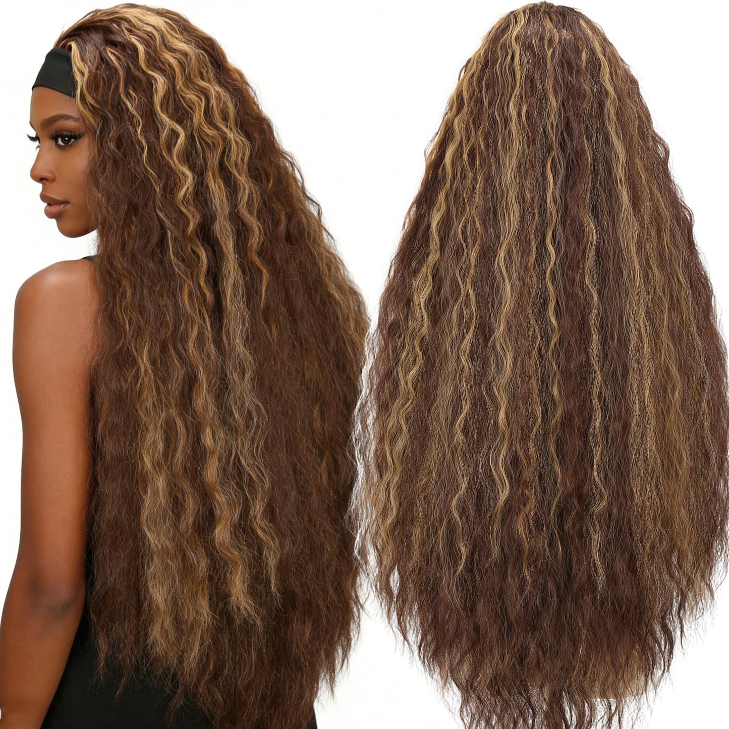 38 Inch Long Wavy Headband Wig