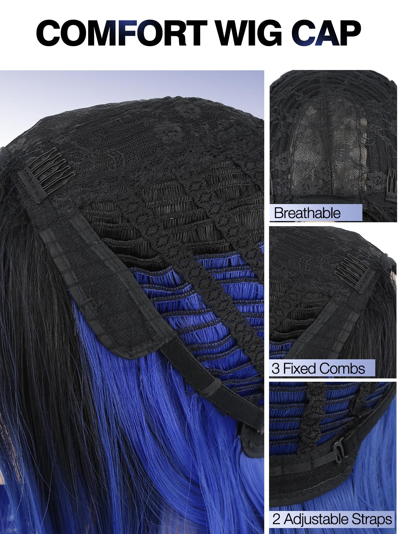 Wig Ombre Wigs Short Straight Bob Wig Middle Part Synthetic Daily Cosplay Party Full Wigs for Women