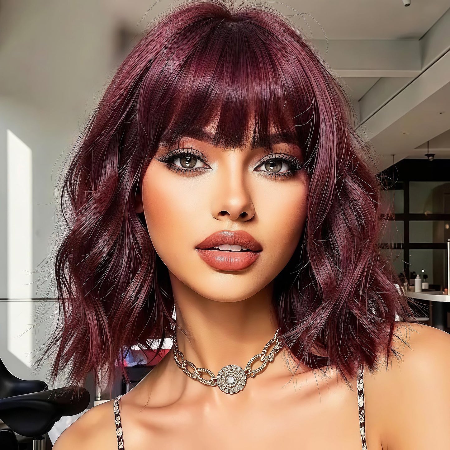 Natural-Looking Synthetic Wig Short Wavy Wig for Women for Party Hollaween Cosplay