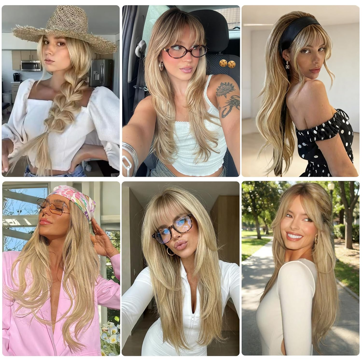 26" Glueless Black Wig with Curtain Bangs - Long Straight Synthetic Hair, Upgraded Premium Fibers for Natural Look & Fullness, Easy No-Glue Application, Everyday & Special Events - Women's Hair Wig, Event Hairpiece, Sleek Straight Hairpiece