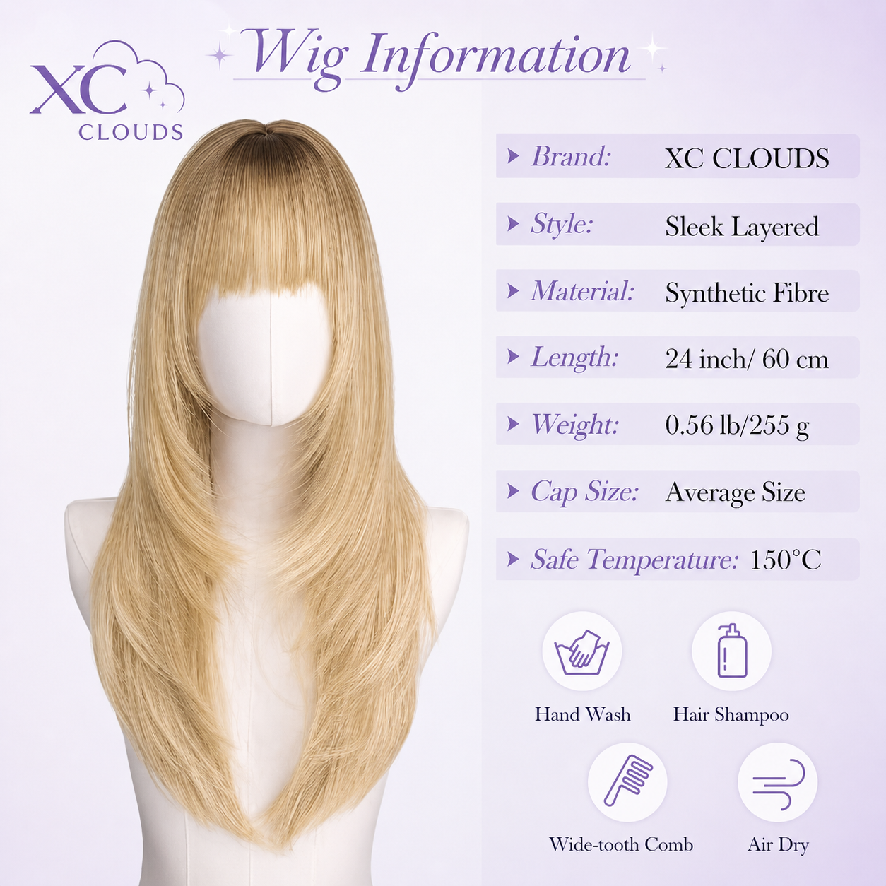Long Layered Ginger Wig with Bangs for Women 26 Inch Scalp Heat Resistant Synthetic Wig Looking Ginger Orange Wigs for Daily Wear & Part