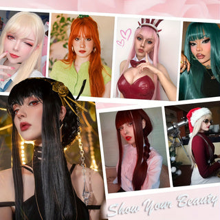 Black Straight Hair 26inch, Women's Wig, Synthetic Fiber, Suitable for Daily Use, Cosplay, Anime Music, Party Carnival,