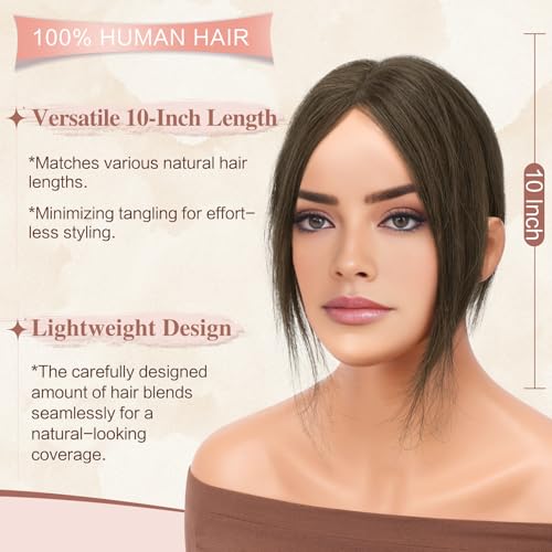 Hair Toppers for Women Real Human Hair Lightweight Clip in Hair Piece for Thinning Hair Fluffy Straight Hair Topper,
