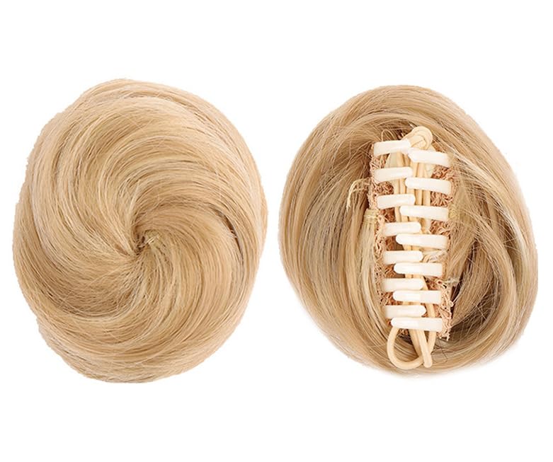 2PCS Mini Claw Clip in Hair Bun Messy Cat Ears Hair Bun Extension Synthetic Donut Wig Accessory Ponytail Hair Extensions Thick Updo Space Bun Hair Pieces for Women Girls