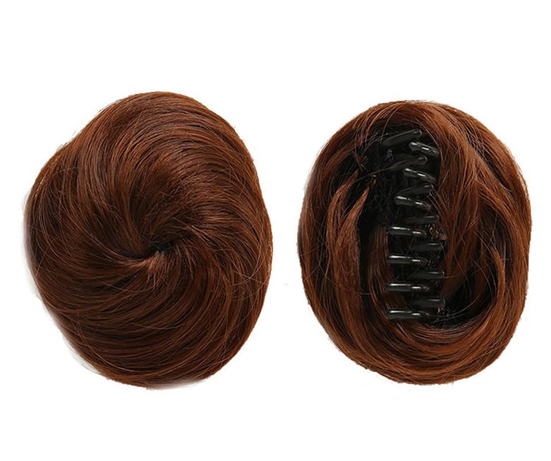 2PCS Mini Claw Clip in Hair Bun Messy Cat Ears Hair Bun Extension Synthetic Donut Wig Accessory Ponytail Hair Extensions Thick Updo Space Bun Hair Pieces for Women Girls