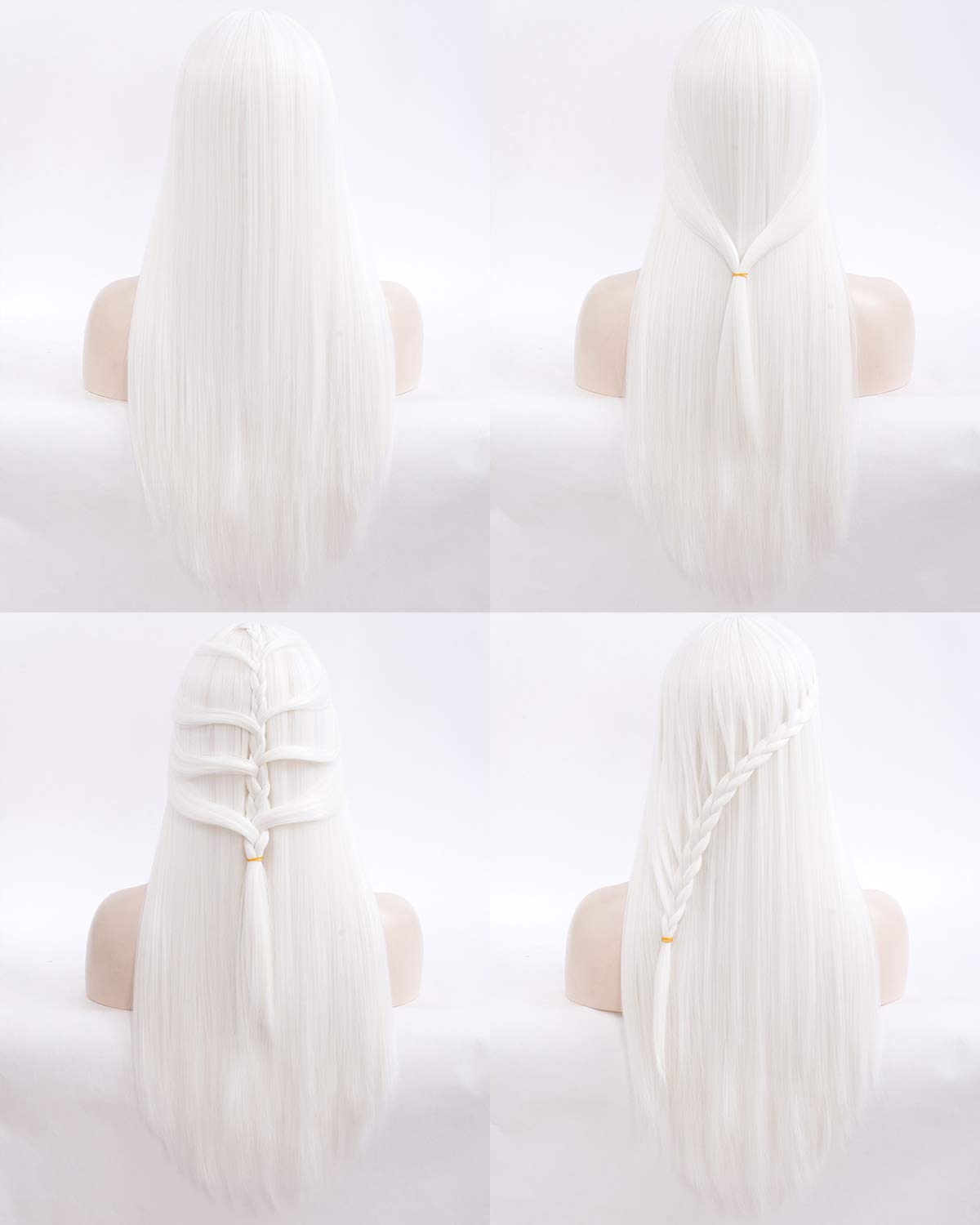Wigs for Women, Long Wavy Heat Resistant Fiber Wigs Side Bangs Cosplay Party Daily Use