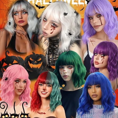 Natural-Looking Synthetic Wig Short Wavy Wig for Women for Party Hollaween Cosplay