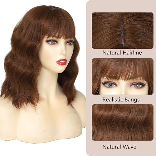 Natural-Looking Synthetic Wig Short Wavy Wig for Women for Party Hollaween Cosplay