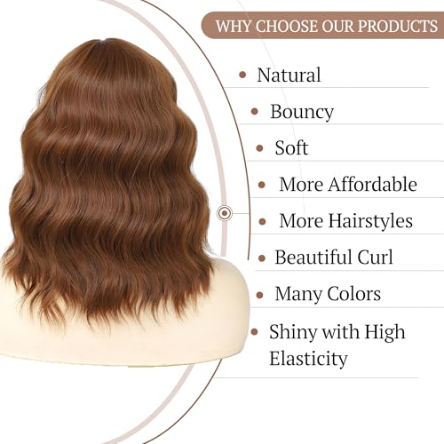 Natural-Looking Synthetic Wig Short Wavy Wig for Women for Party Hollaween Cosplay