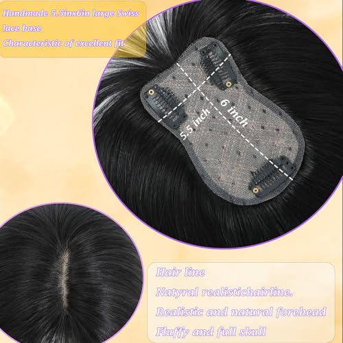 Hair Toppers For Women Real Human Hair Short Length Topper For Slightly Lossing And Covering Gray Hair 7 * 11 French Style Bang For Adding Volume