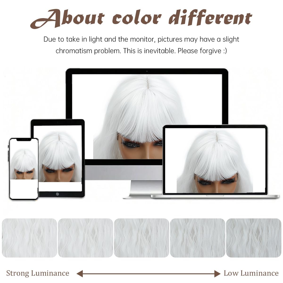 XC CLOUDS Long Wavy Wig with Bangs for Women,Wig Long Bangs Wig,Natural Looking Synthetic Heat Resistant Hair