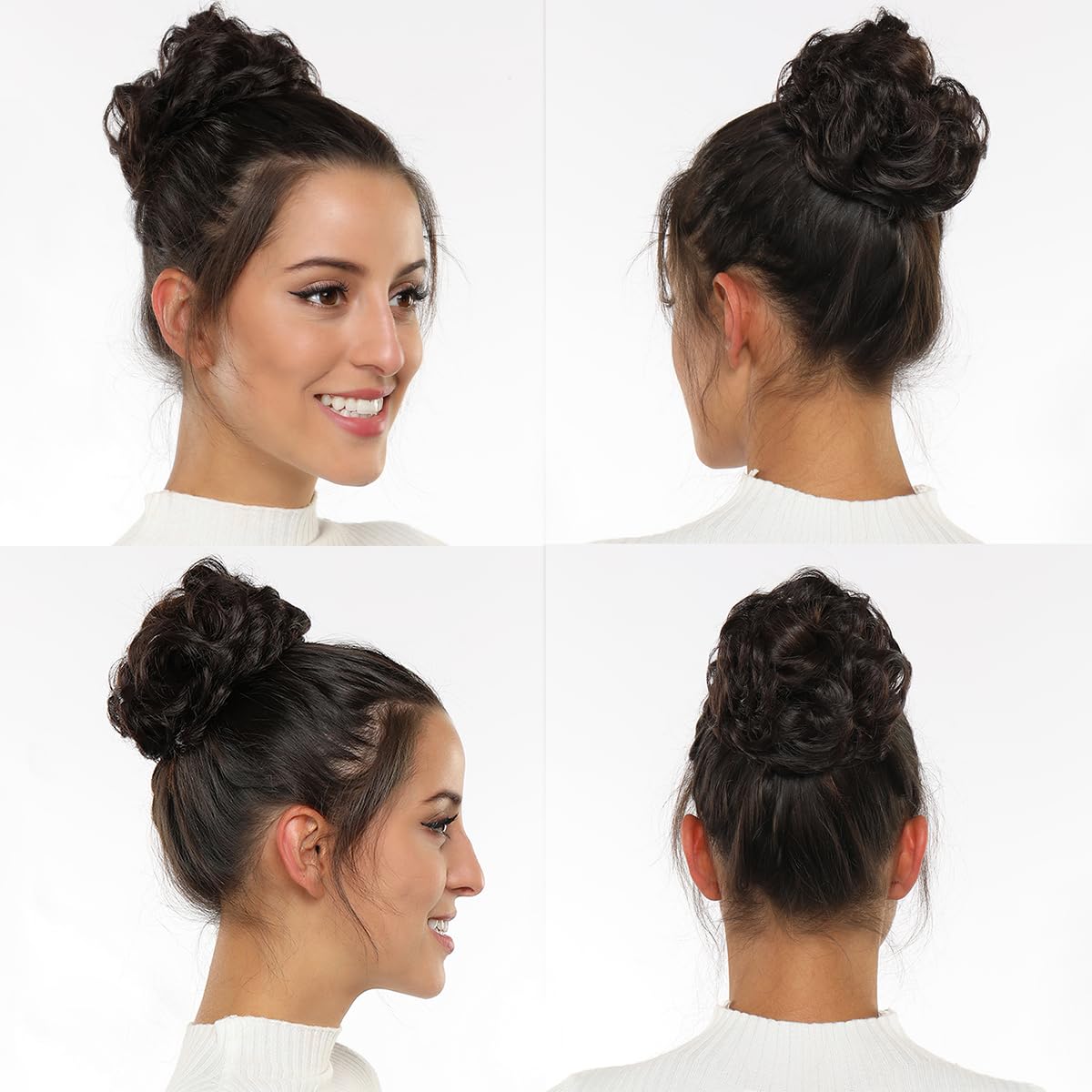 Rose bud Messy Bun Hair Pieces For Women HHUJ Natural Hair