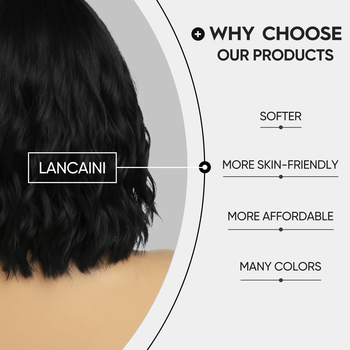 Short Wavy Bob Wigs for Women Water Wave Shoulder Length Synthetic Hair Wig Middle Part Natural Looking
