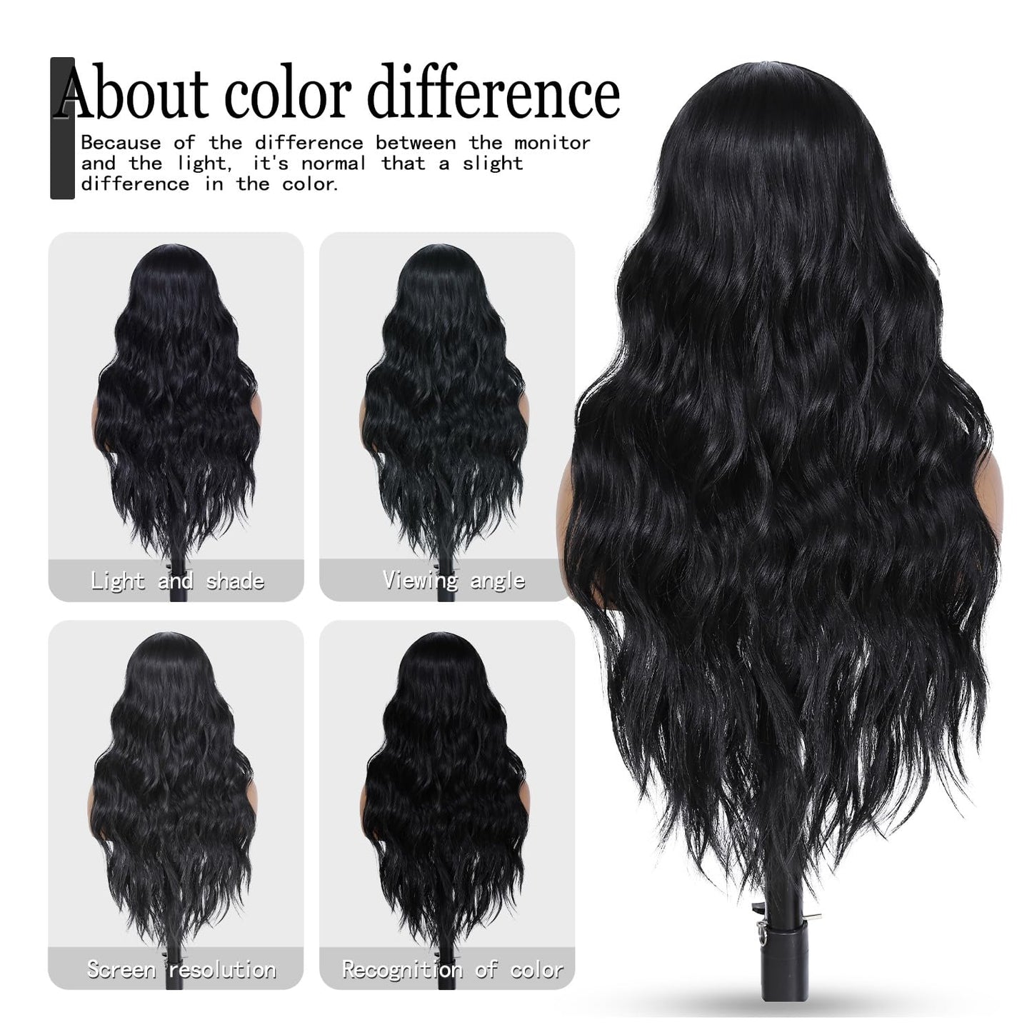 Refined hair Long curly wig with bangs