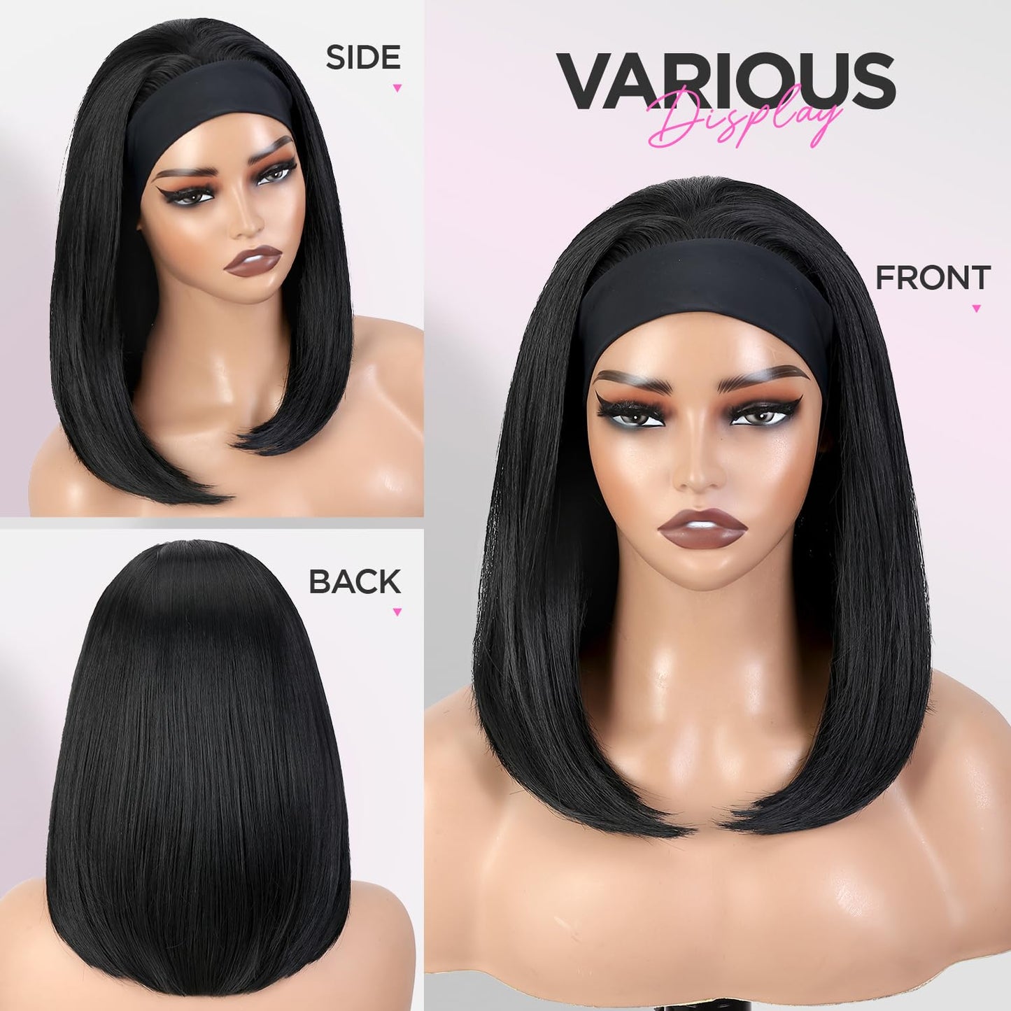 Bob Headband Wigs for Black Women
