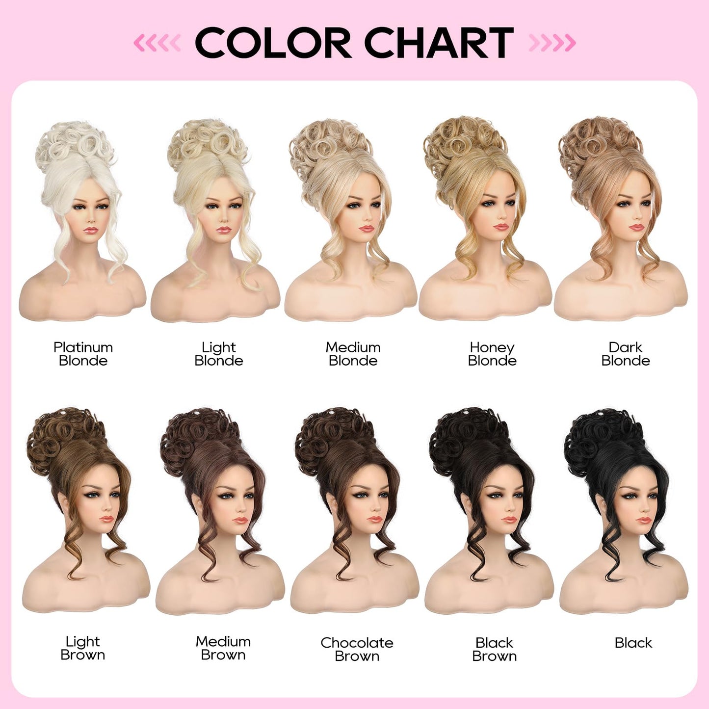 Bun Hair Piece with Bangs - 2-in-1 Hair Bun Hairpieces Curly Updo Wig & Hair Topper with Long Side Bangs Natural-Looking Drawstring Ponytail Extension for Women