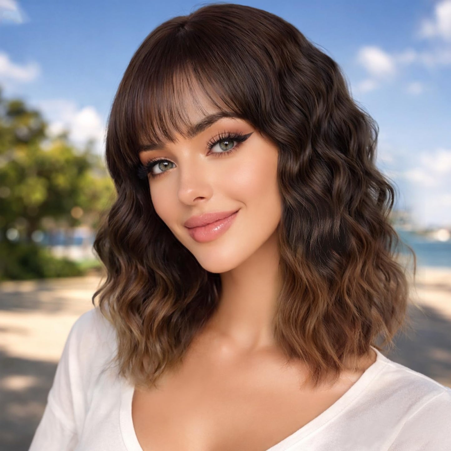 Short Bob Wigs with Bangs for Women for Daily Party Use