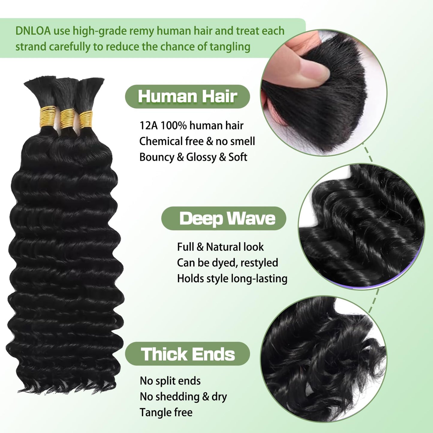 Human Braiding Hair for Boho Braids