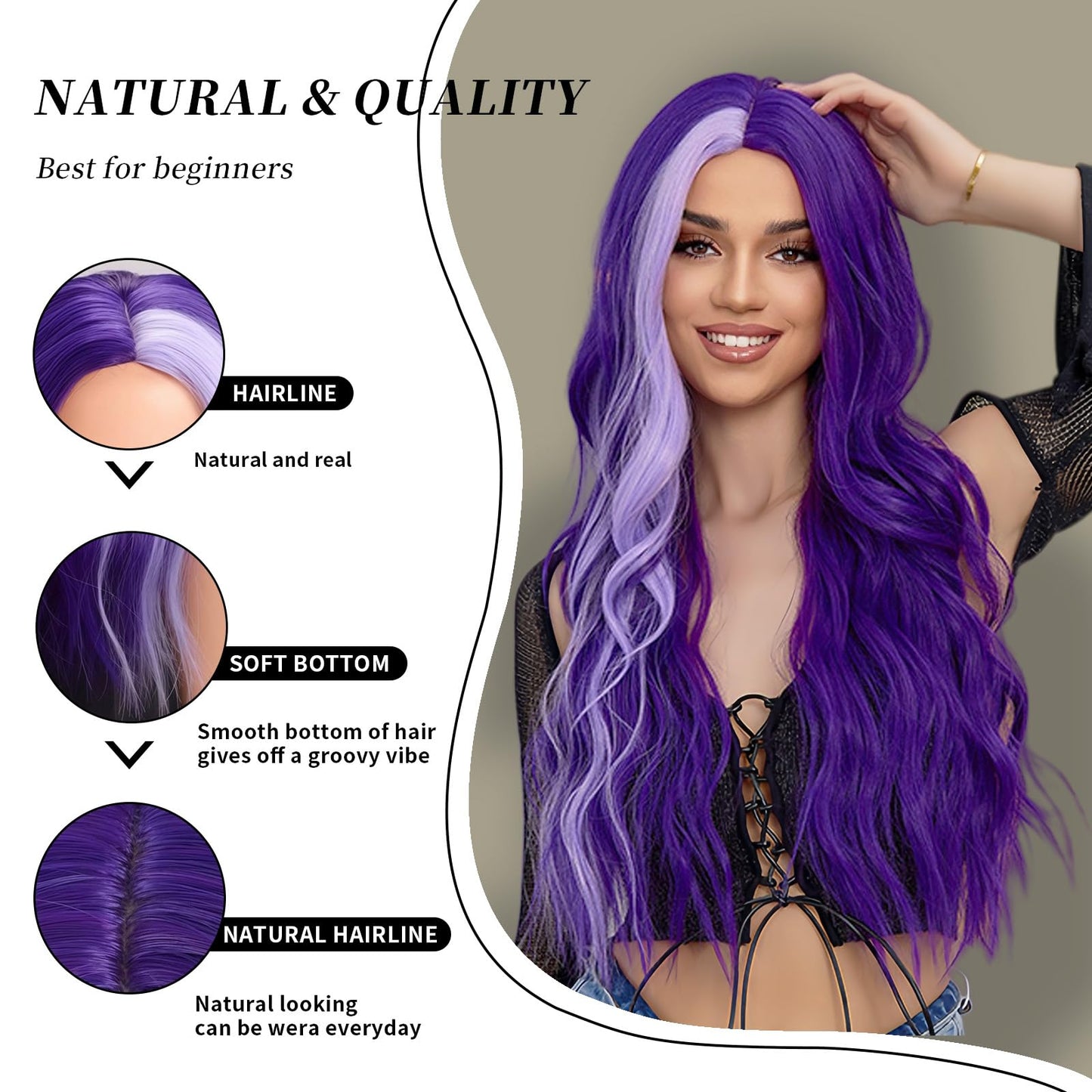 Long Straight Wig for Women, Red, Soft Smooth Hair, Natural Realistic Look, Comfortable Fit