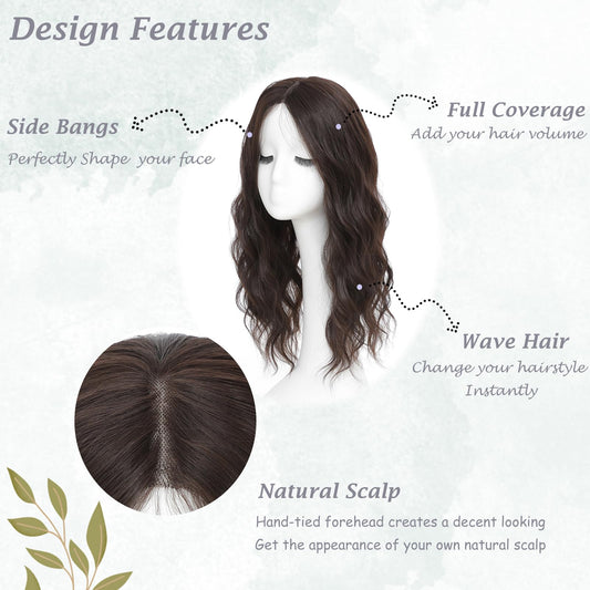 Hair Toppers For Women Synthetic Protein Fiber Curly Style Topper For Short Hair Length Women Solve Slightly Lossing And Gray Hair Problems