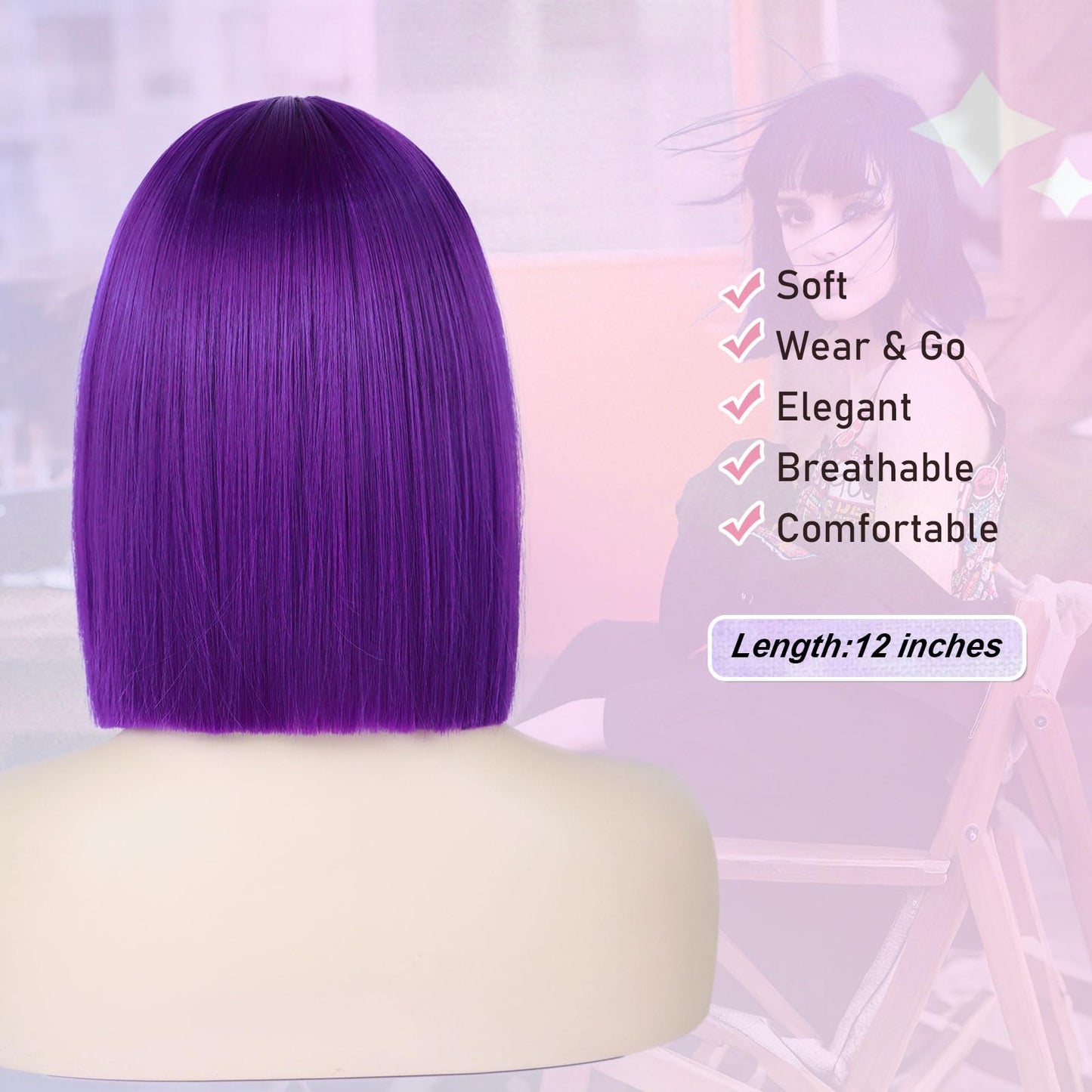 Synthetic Bob Wig for Women Girls