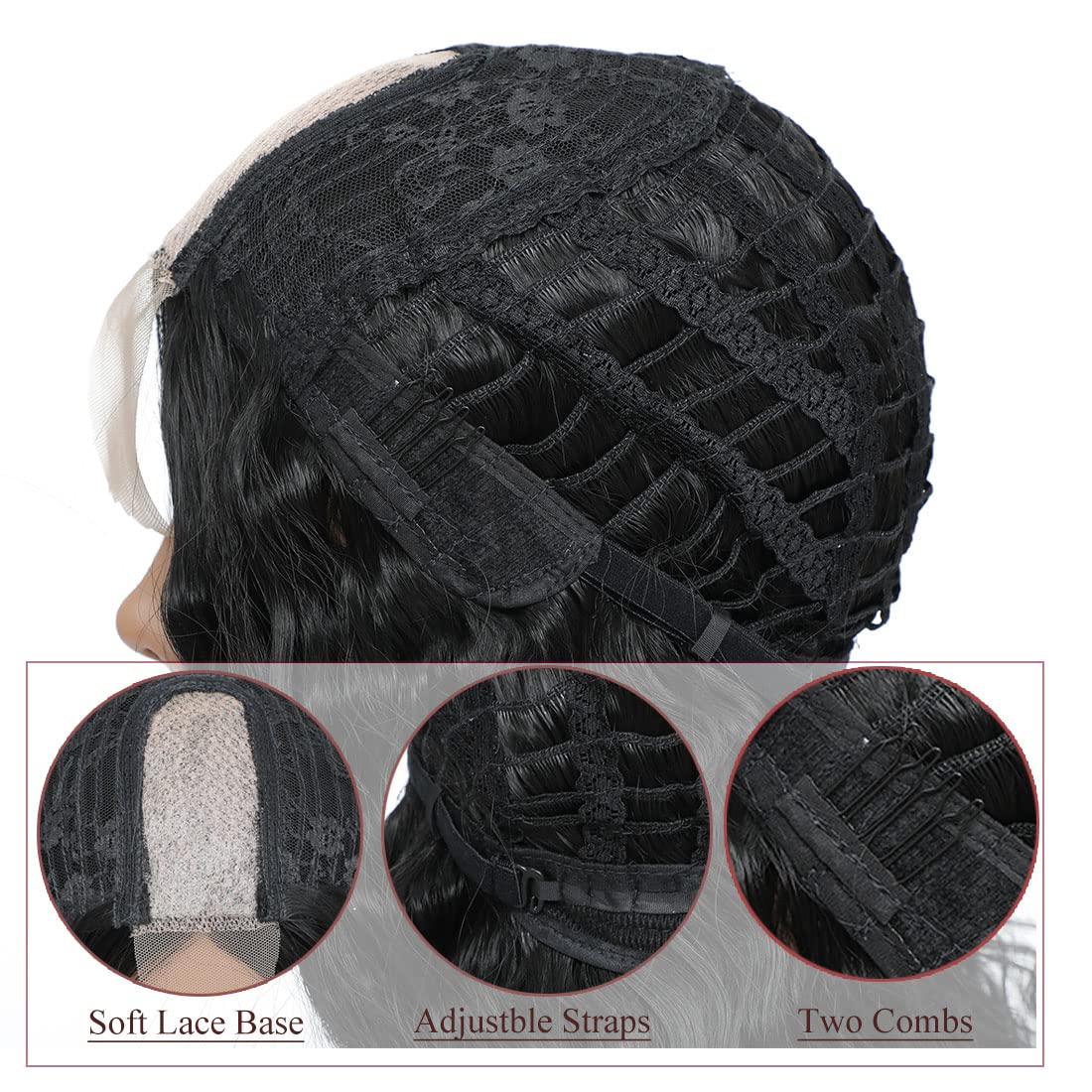 30 Inch Synthetic curly wig loose deep wave lace frontal wig middle part