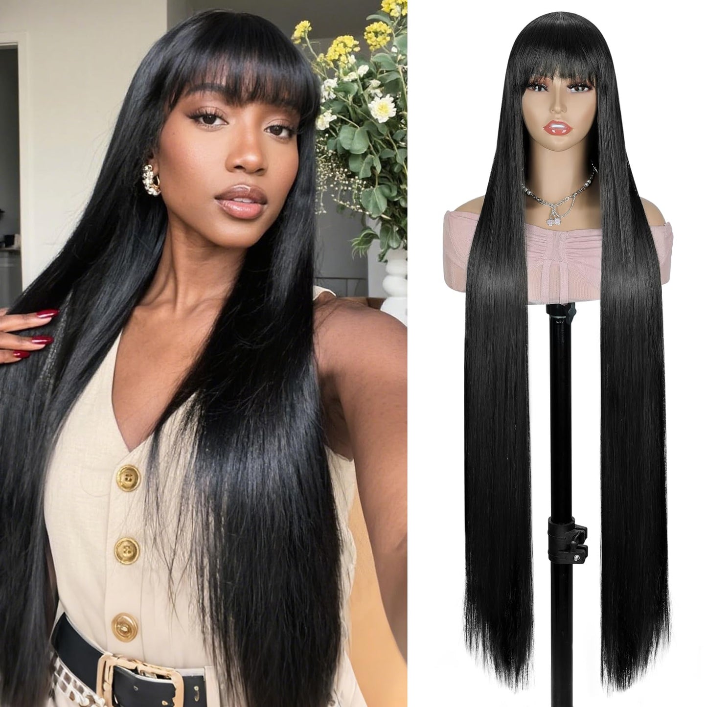 Lace Front Wig for Women Glueless Pre Plucked Natural Hairline Heat Resistant Hair Wig for Daily Wear Date Night Party Cosplay Wedding