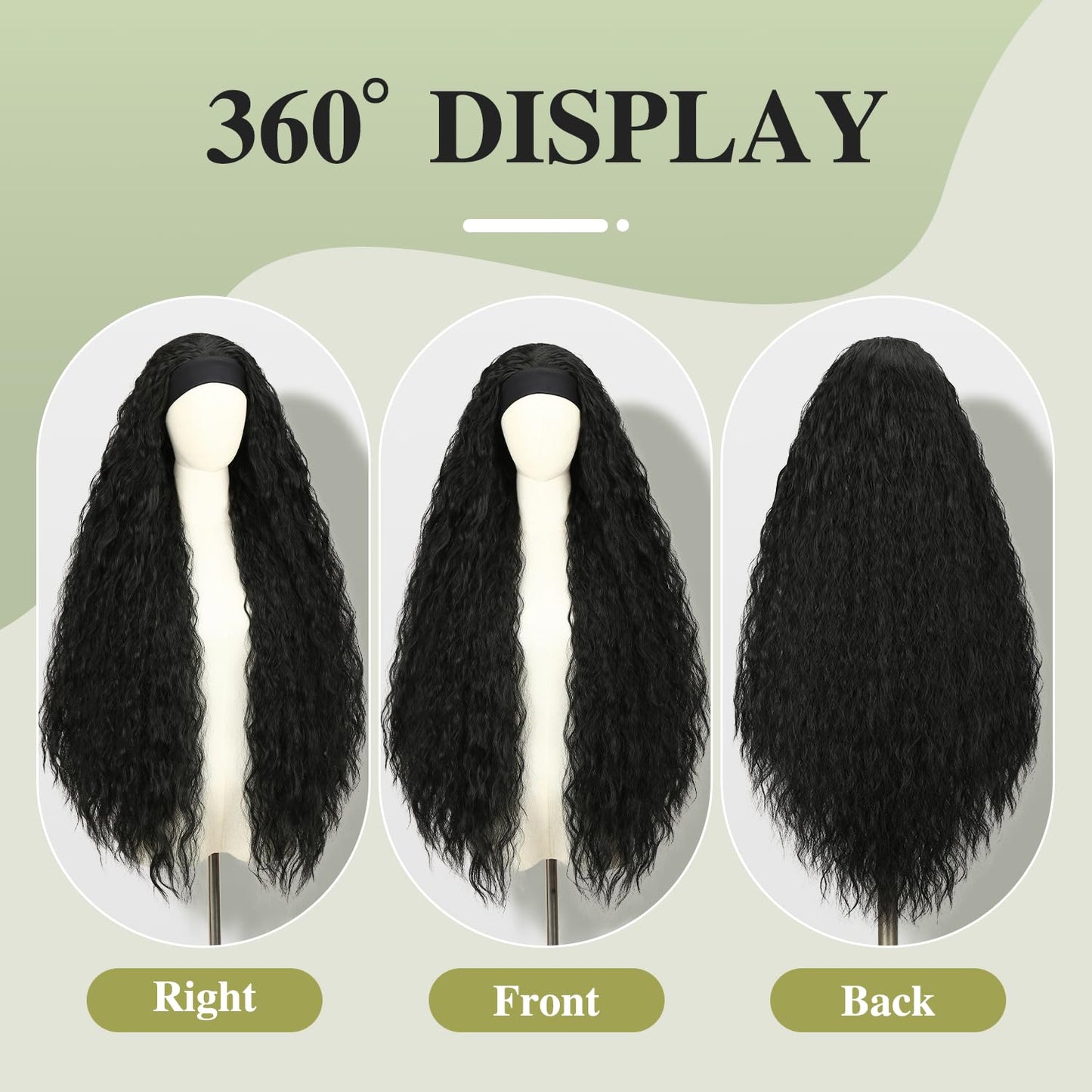 38 Inch Long Wavy Headband Wig