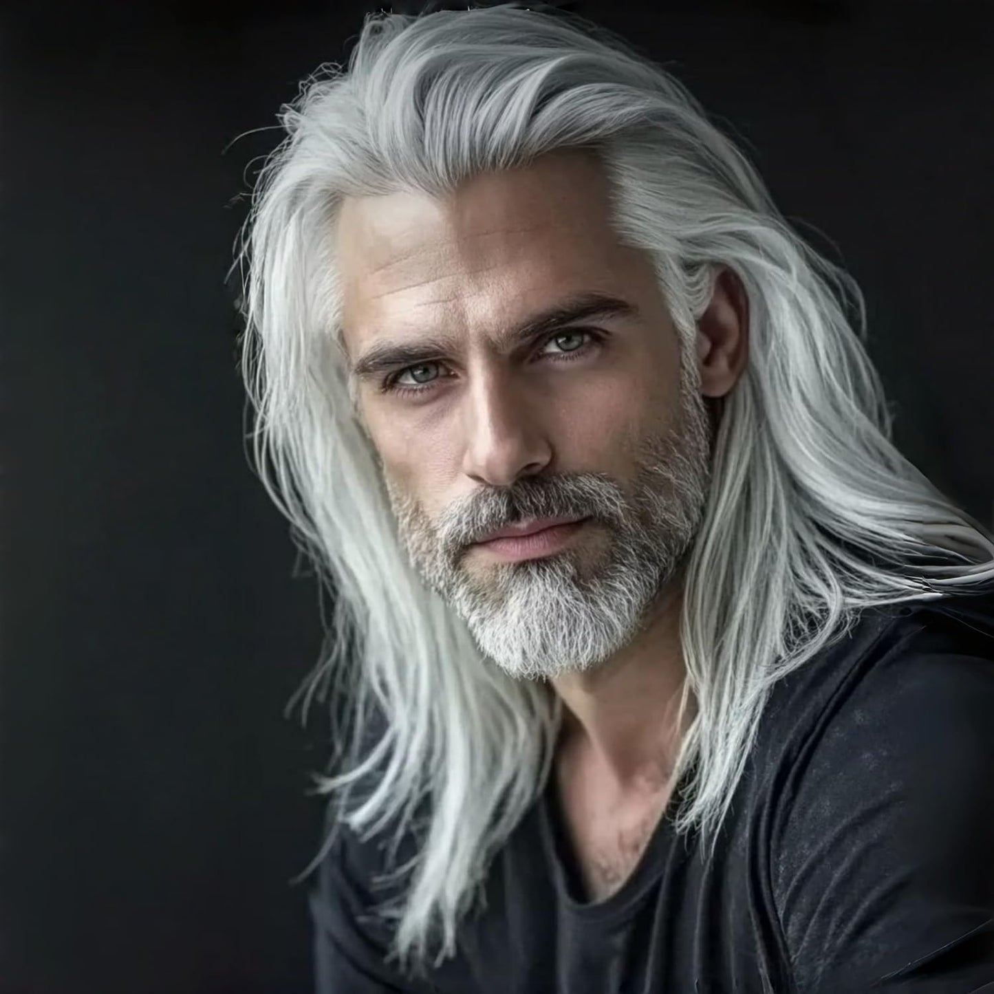 Daiaces Long Wig for Mens,Straight Hair Synthetic Heat Resistant Men Wigs for Daily Party Costume Halloween