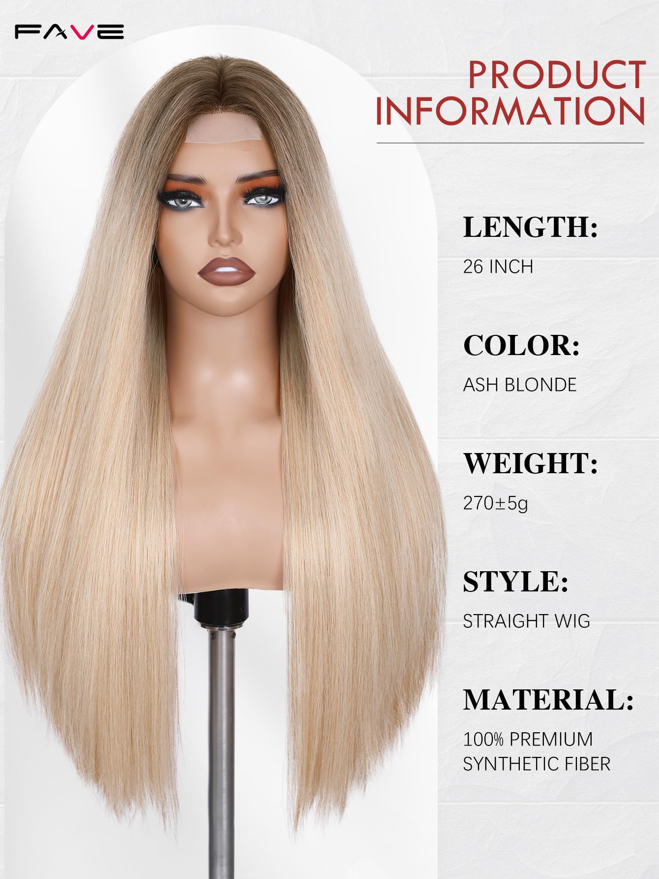 FAVE Straight Colorful Wig for Women