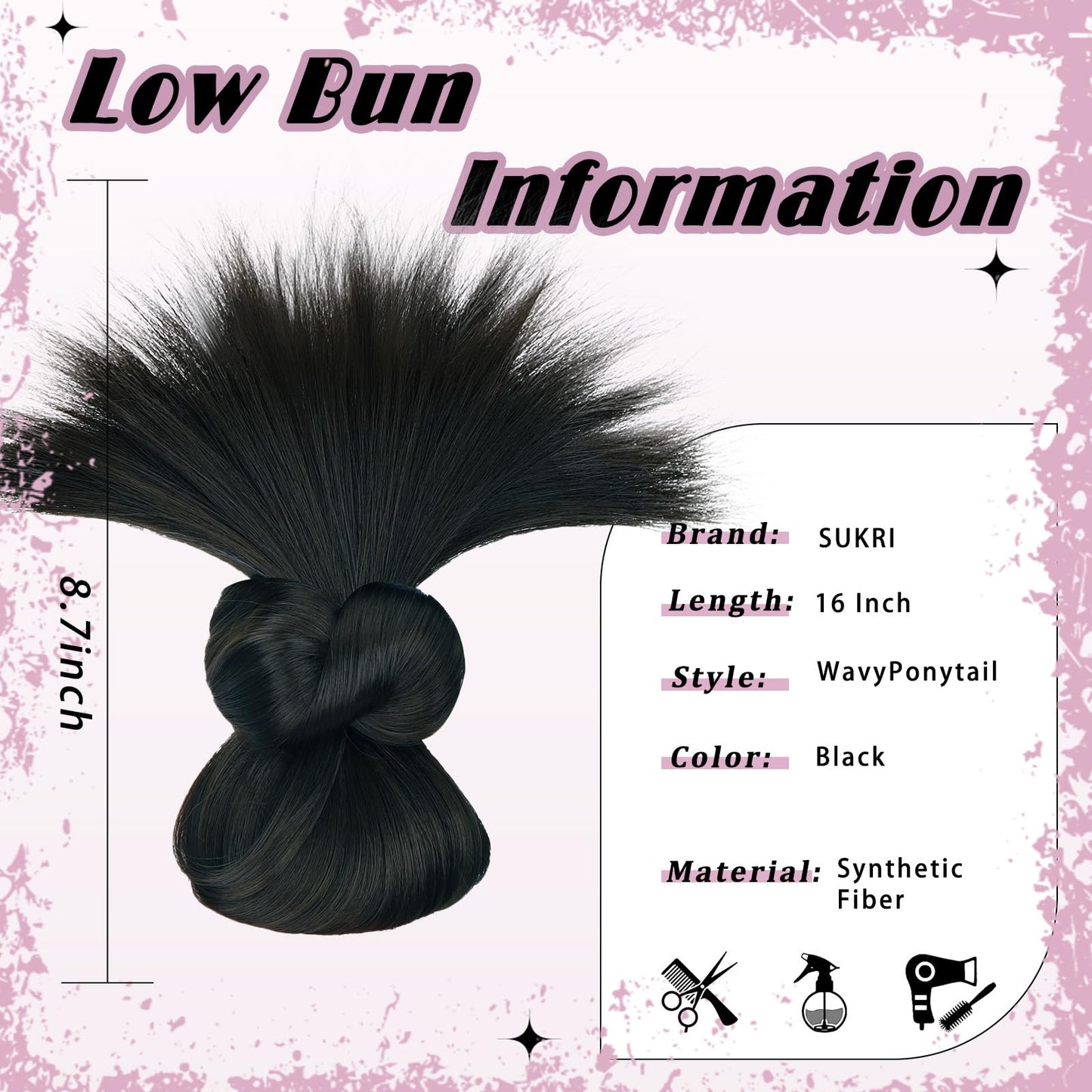 Clip-on Feather Bun Wig