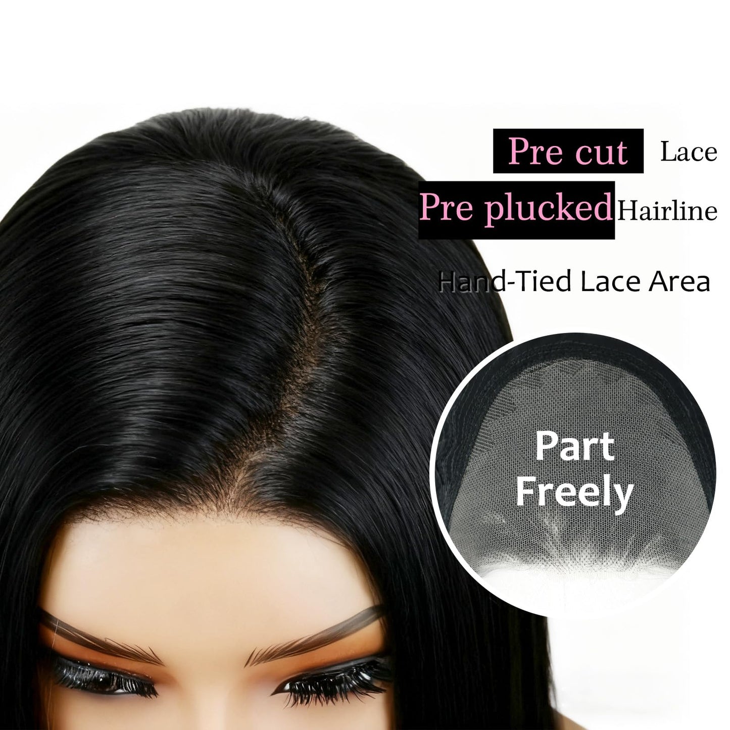 26inch 4*6 Lace Wig Long Straight Layered Cut Lace Front Wig for Women, Black Wigs/Pink Wigs/Blonde Wigs/ Gingger Wigs