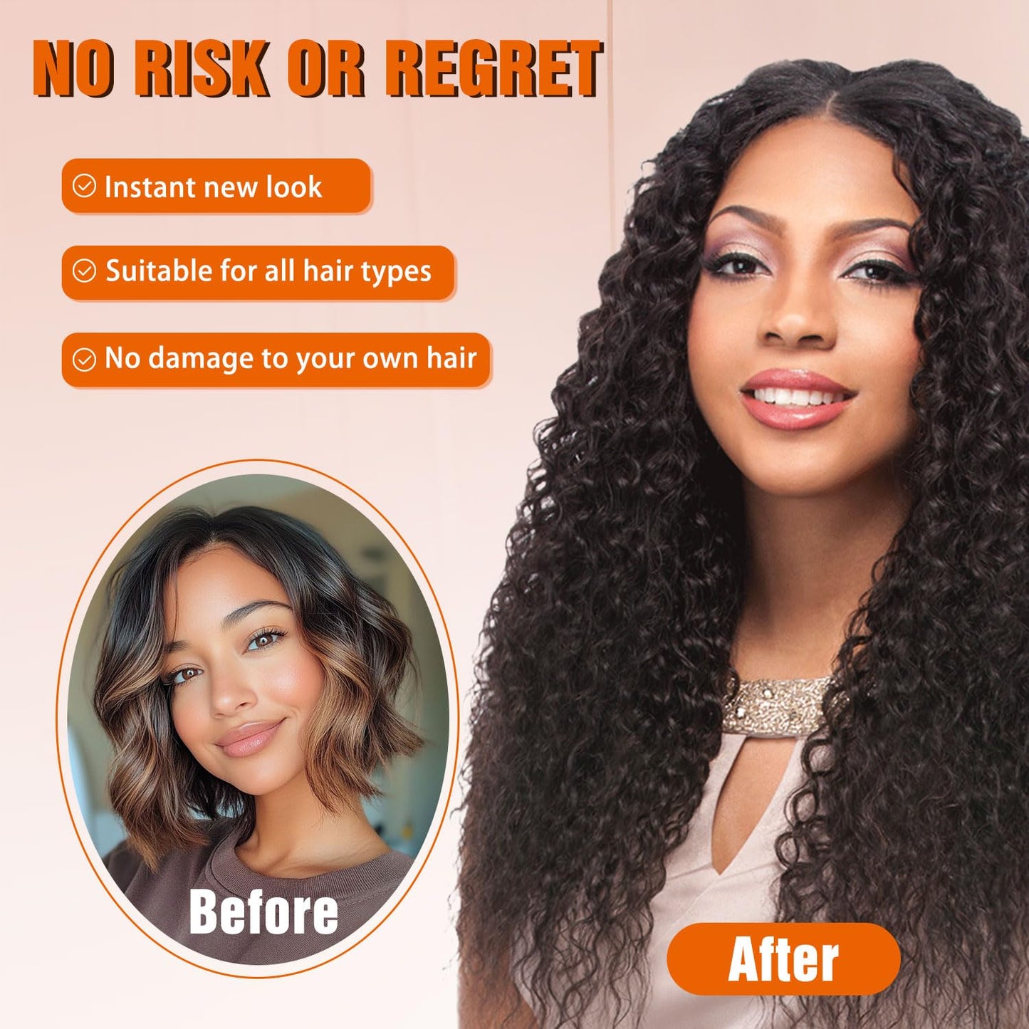 Deep Wave Synthetic Lace Front Wigs Long Curly Wigs for Women 34 inch Natural Looking Middle Wig for Daily Party Use