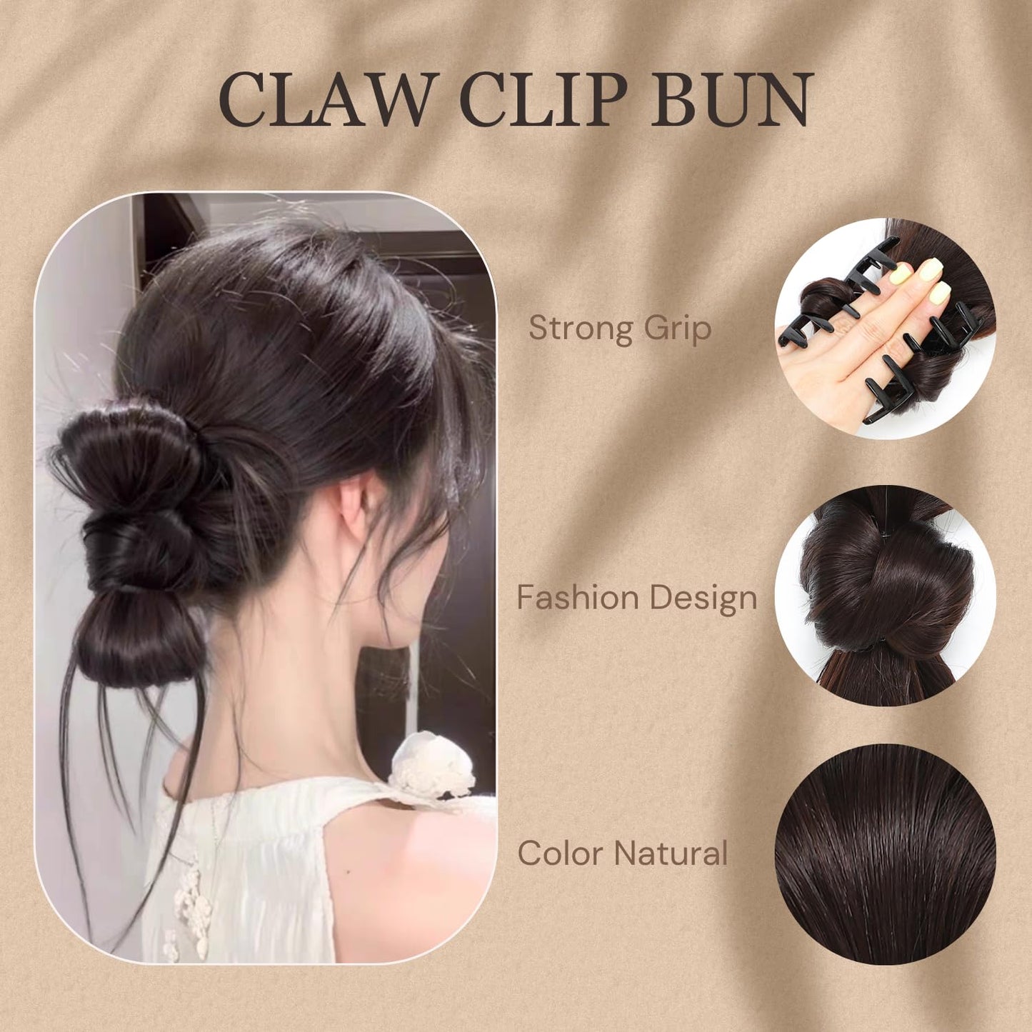 Bun Hair Piece for Women Clip-On Feathered Bun Wig,Hgyugrf Messy Bun Hair Piece with Claw Clip Short Ponytail Hair piece for Thin Hair