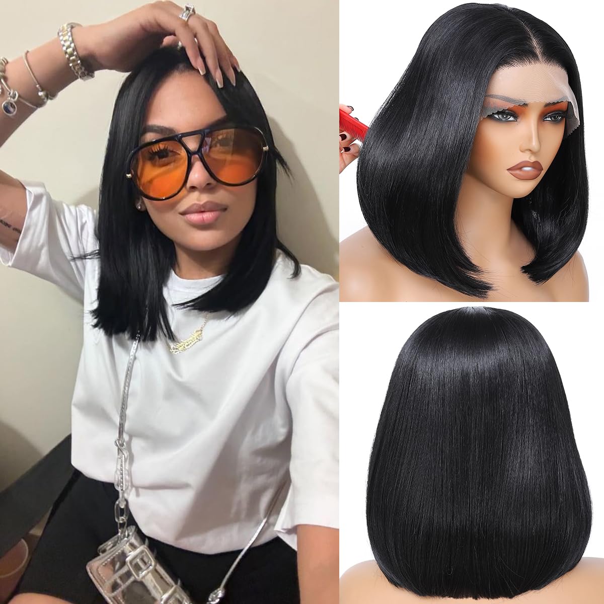 Synthetic bob wig short skin friendly synthetic wig for women