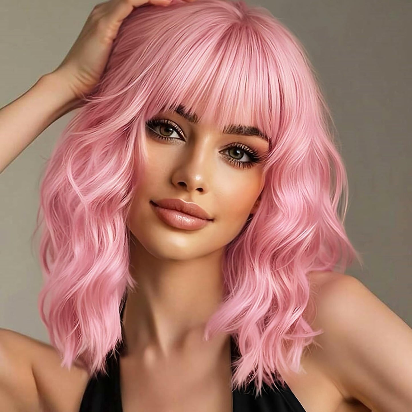Natural-Looking Synthetic Wig Short Wavy Wig for Women for Party Hollaween Cosplay