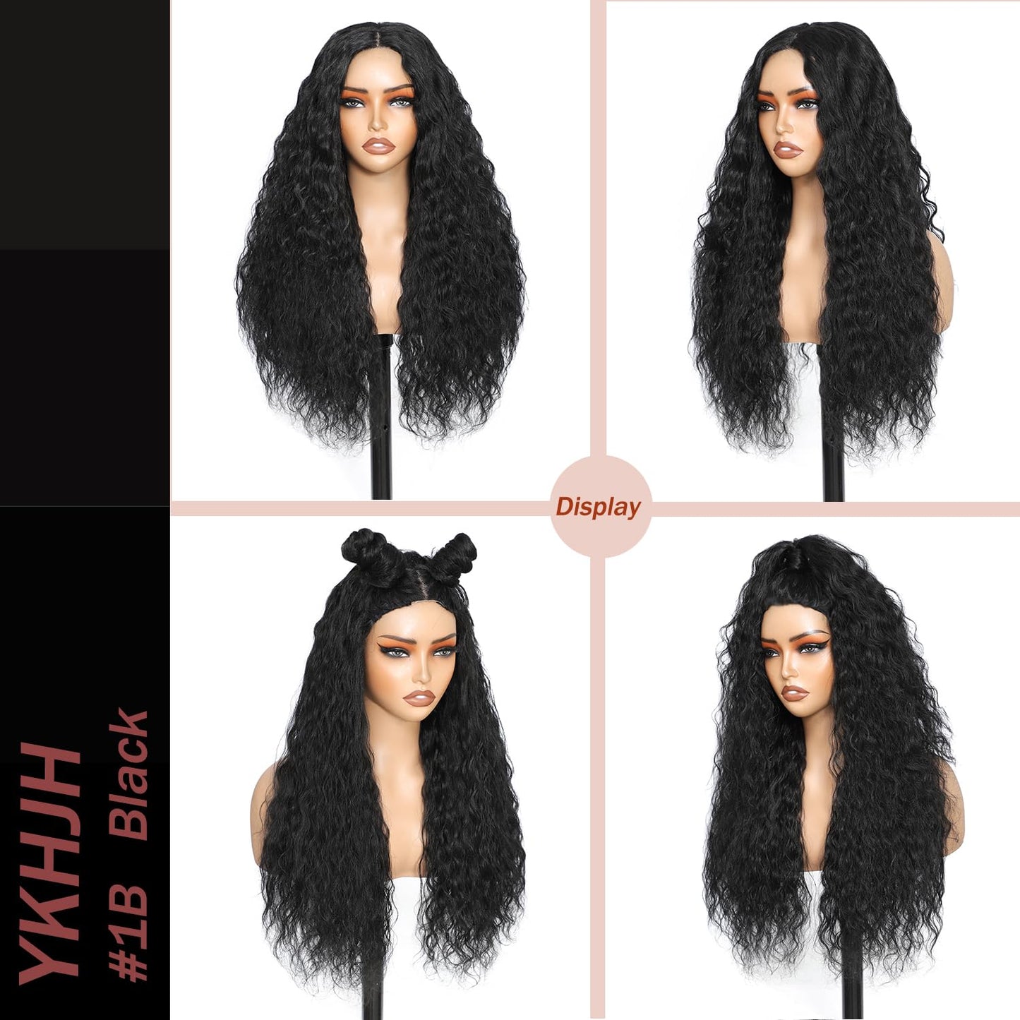 26 Inch Synthetic Curly Wigs for Women Long Curly Wig Deep Water Wave Glueless Wigs For Women