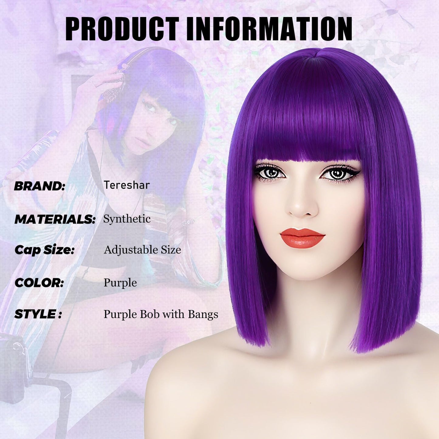 Synthetic Bob Wig for Women Girls