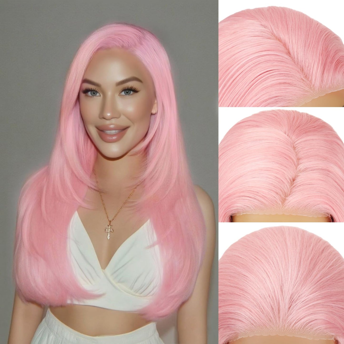 26inch 4*6 Lace Wig Long Straight Layered Cut Lace Front Wig for Women, Black Wigs/Pink Wigs/Blonde Wigs/ Gingger Wigs