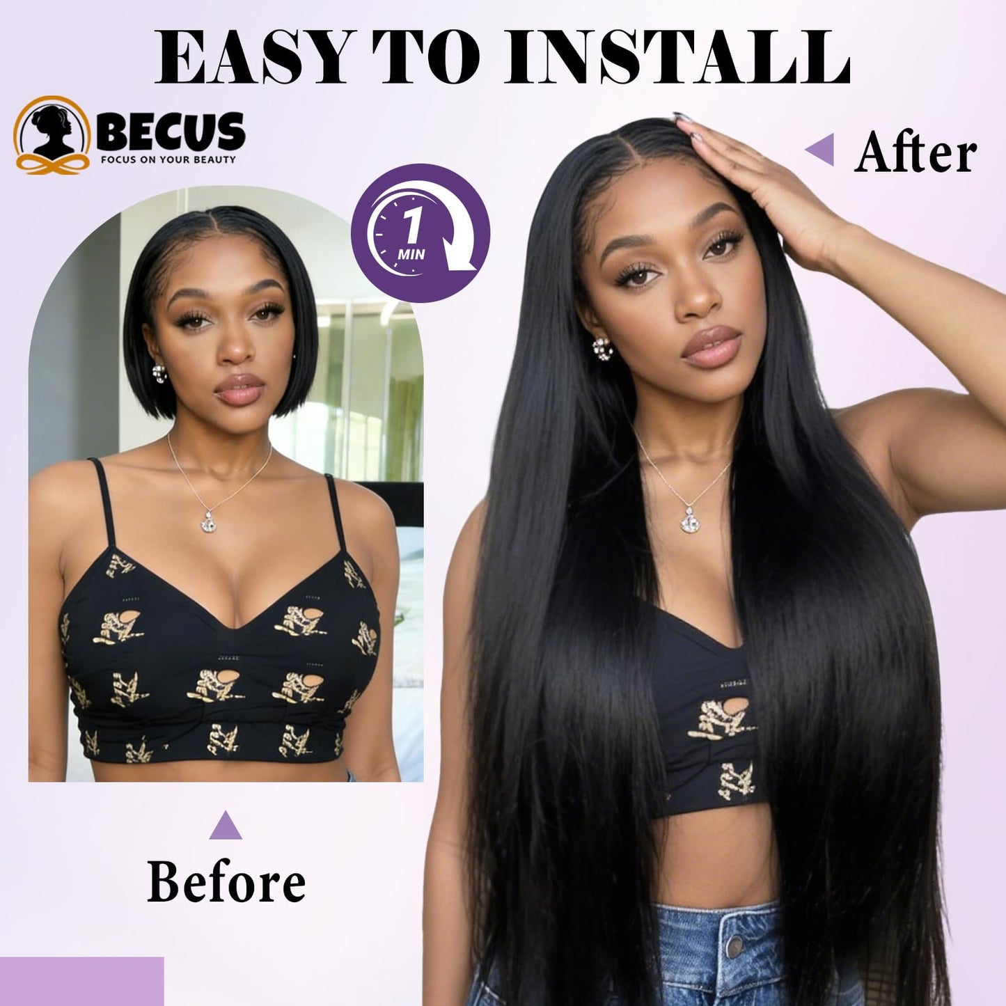 Lace Front Wig for Women Glueless Pre Plucked Natural Hairline Heat Resistant Hair Wig for Daily Wear Date Night Party Cosplay Wedding