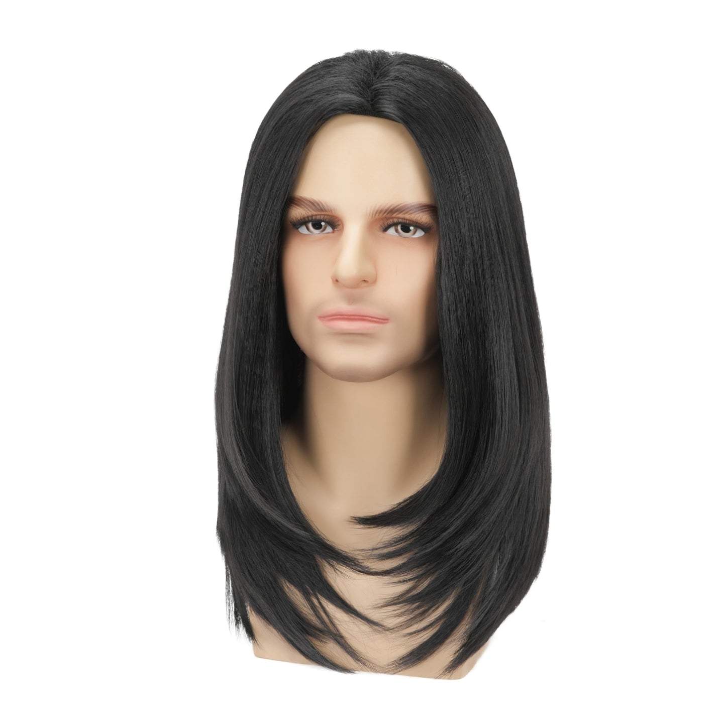 Daiaces Long Wig for Mens,Straight Hair Synthetic Heat Resistant Men Wigs for Daily Party Costume Halloween