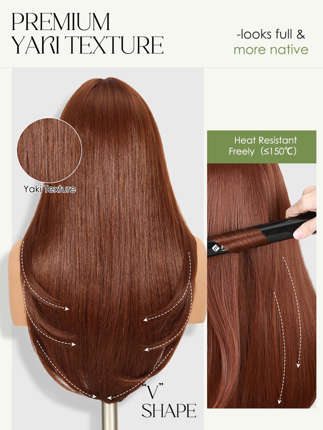 Love Long Straight Layered Wig with Bangs