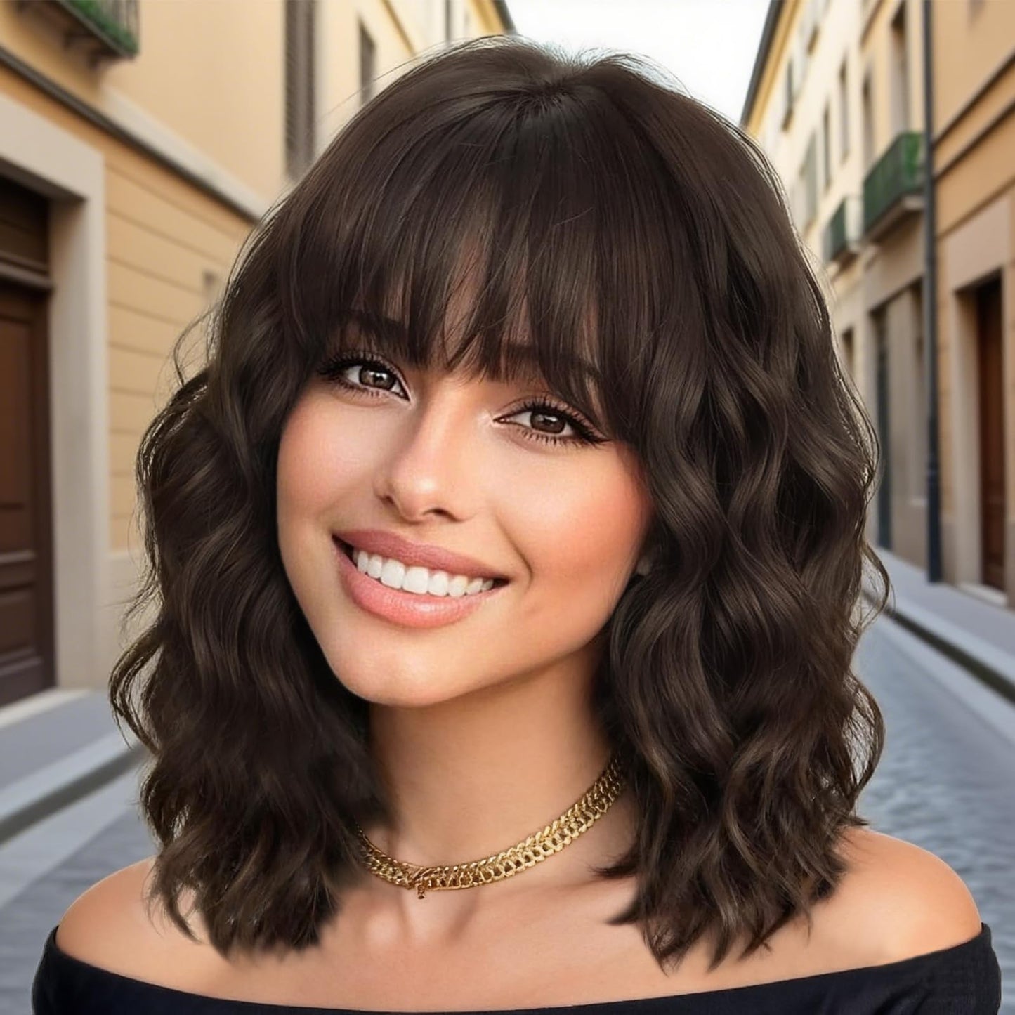 Short Bob Wigs with Bangs for Women for Daily Party Use