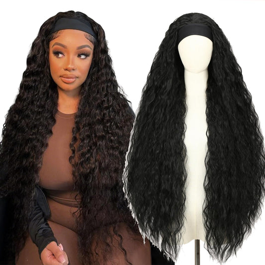 38 Inch Long Wavy Headband Wig