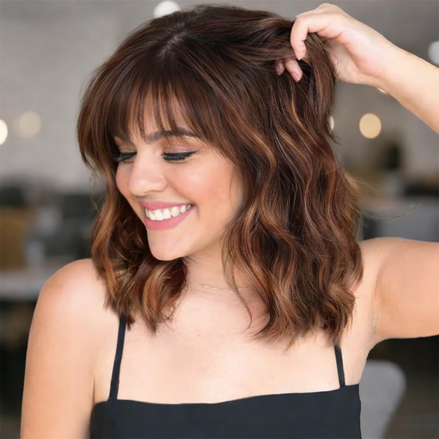 Short Bob Wigs with Bangs for Women for Daily Party Use