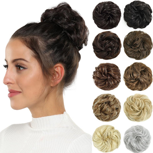 Rose bud Messy Bun Hair Pieces For Women HHUJ Natural Hair