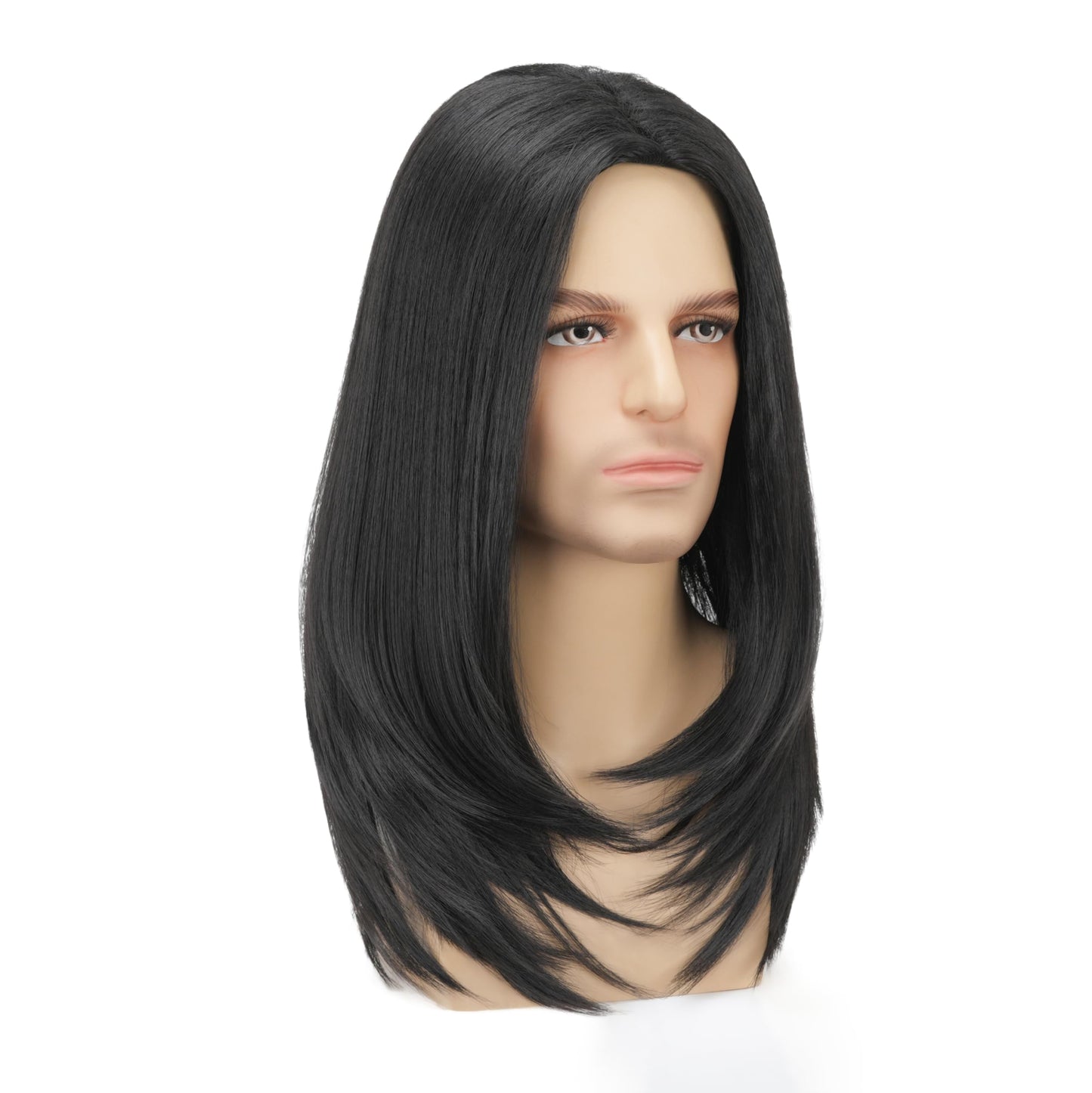 Daiaces Long Wig for Mens,Straight Hair Synthetic Heat Resistant Men Wigs for Daily Party Costume Halloween
