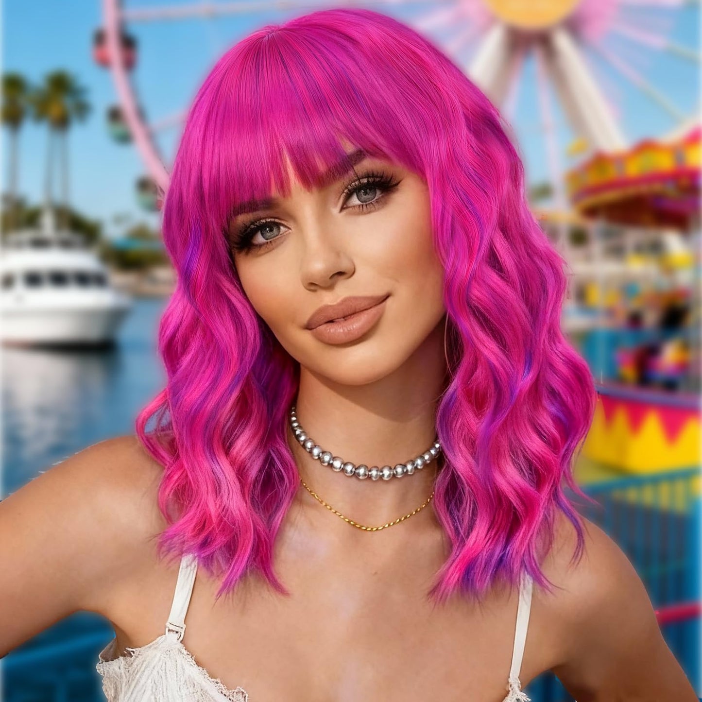 Short Bob Wigs with Bangs for Women for Daily Party Use