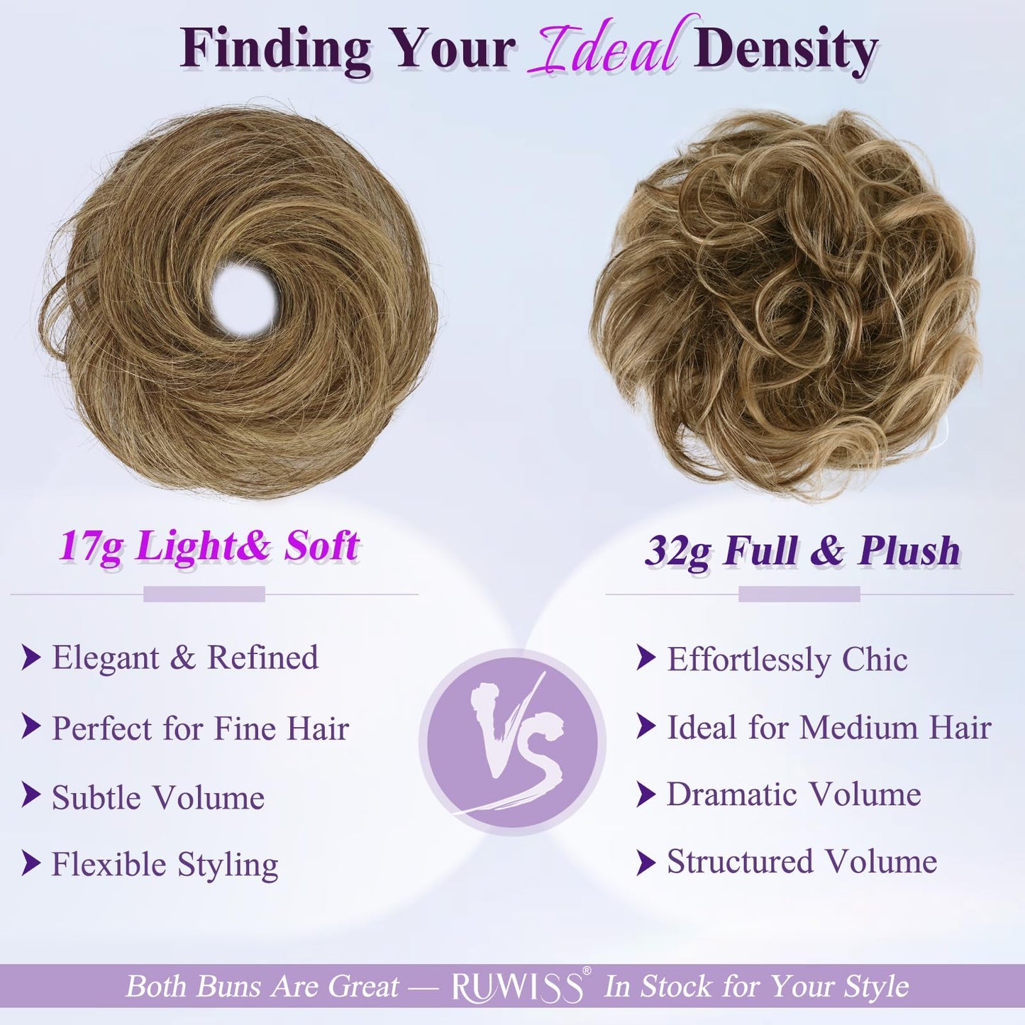 Small Messy Bun Hair PieceHair, One Hairpiece Two Styles Mini Natural Looking Scrunchies Updo for Daily, Hair Buns for Women Ponytail (2PCS, Dark Brown with 15% Dark Cocoa Blonde)